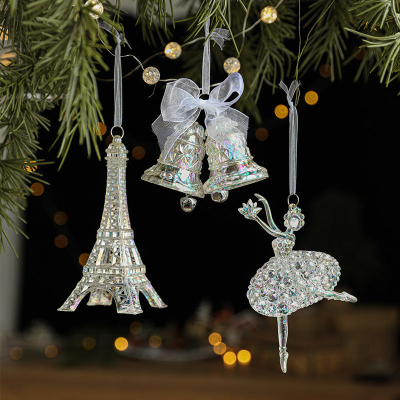 Wholesale Christmas Tree Transparent Pumpkin Bell Angel Girl Acrylic Decoration